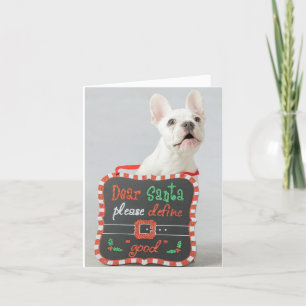 Cartes Pour Fêtes Annuelles Cher Père Noël, définissez le bien; Bulldog frança