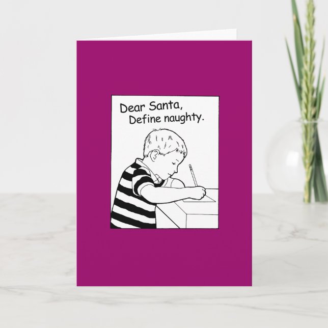 Cartes Pour Fêtes Annuelles Cher Père Noël. Définissez vilain (Devant)