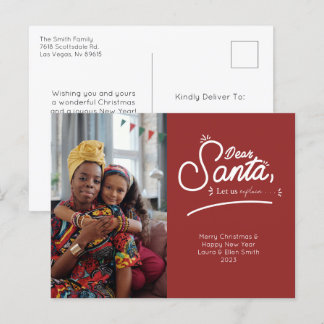 Cartes Pour Fêtes Annuelles Cher Père Noël, Expliquez-Nous La Photo