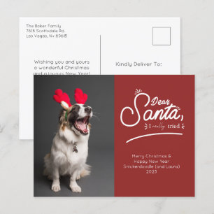 Cartes Pour Fêtes Annuelles Cher Père Noël, J'Ai Vraiment Essayé La Photo