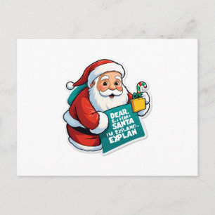 Cartes Pour Fêtes Annuelles Cher Père Noël, je peux expliquer...