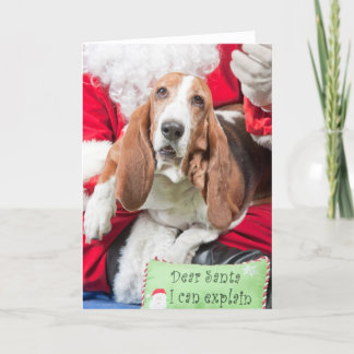 Cartes Pour Fêtes Annuelles Cher Père Noël je peux expliquer Basset Hound