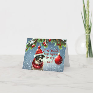 Cartes Pour Fêtes Annuelles Cher Père Noël, je peux expliquer le chien qui l'a