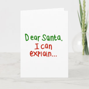 Cartes Pour Fêtes Annuelles Cher Père Noël, je peux vous expliquer