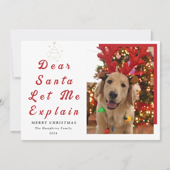 Cartes Pour Fêtes Annuelles "Cher Père Noël, Laissez-moi vous expliquer - Fun  (Devant)
