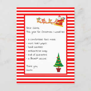Cartes Pour Fêtes Annuelles Cher Père Noël Liste Funny 2021 Noël