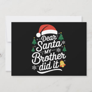 Cartes Pour Fêtes Annuelles Cher Père Noël Mon Frère L'A Fait Drôle Noël
