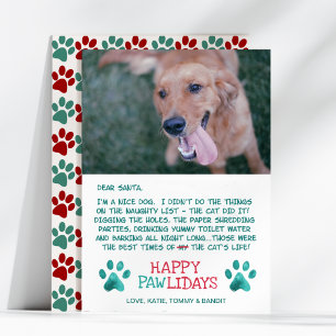 Cartes Pour Fêtes Annuelles Cher Père Noël Pawlidays Nice Chien Photo Noël