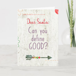 Cartes Pour Fêtes Annuelles Cher Père Noël ; Pouvez-vous définir bon ?