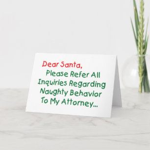 Cartes Pour Fêtes Annuelles Cher Procureur Père Noël - Lettre de Noël drôle