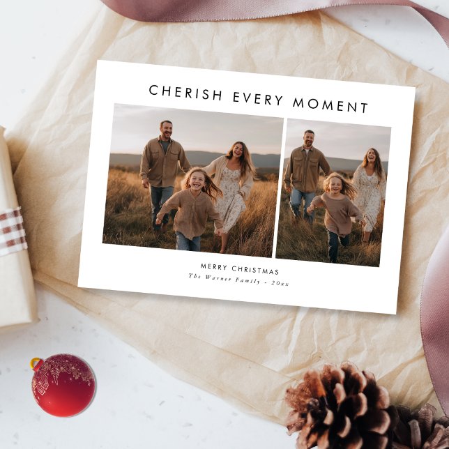 Cartes Pour Fêtes Annuelles Chercher chaque instant moderne photo de famille N (Créateur téléchargé)