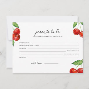 Cartes Pour Fêtes Annuelles Cherry en haut Baby shower Conseils aux parents