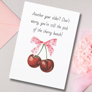 Cartes Pour Fêtes Annuelles Cherry Pink Bow Amusant petit ami mari Anniversair
