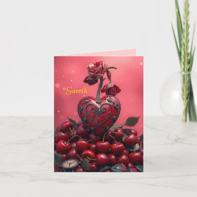 Cartes Pour Fêtes Annuelles Cherry Steampunk Valentine (Devant)