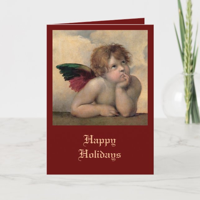 Cartes Pour Fêtes Annuelles Chérubin de la Madone Sixtine de Raphaël (Devant)