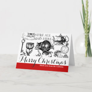 Cartes Pour Fêtes Annuelles Cheshire Chat classique alice au merveilleux fou