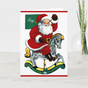 Cartes Pour Fêtes Annuelles Cheval à rochers Père Noël