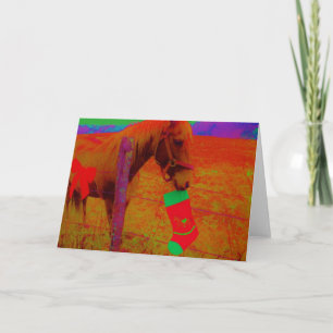 Cartes Pour Fêtes Annuelles Cheval arc-en-ciel de Noël