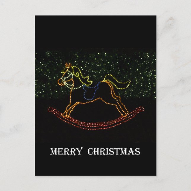 Cartes Pour Fêtes Annuelles Cheval de basculage de Noël 2016 (Devant)