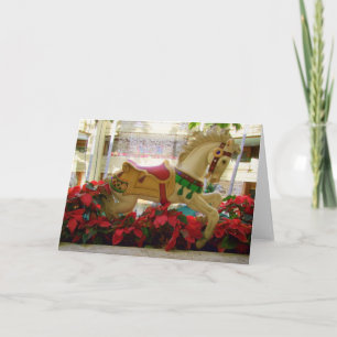 Cartes Pour Fêtes Annuelles Cheval de Carrousel de Noël - 1