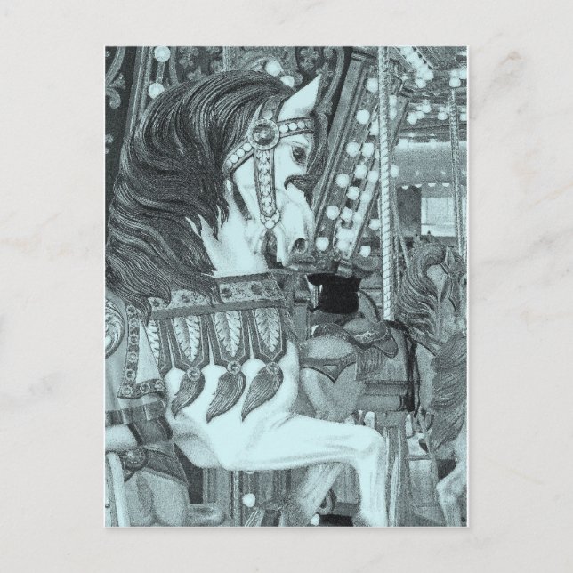 Cartes Pour Fêtes Annuelles Cheval de Carrousel teinté (Devant)