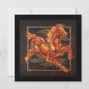 Cartes Pour Fêtes Annuelles Cheval de feu