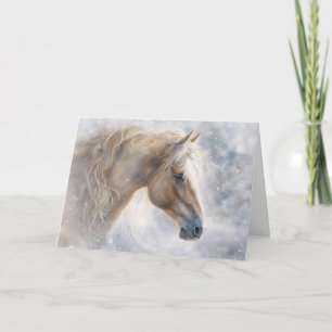 Cartes Pour Fêtes Annuelles Cheval de Noël dans la neige assez