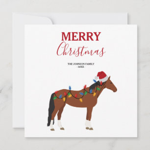Cartes Pour Fêtes Annuelles Cheval de Noël Noël Noël Chapeau Noël Lumières Noë