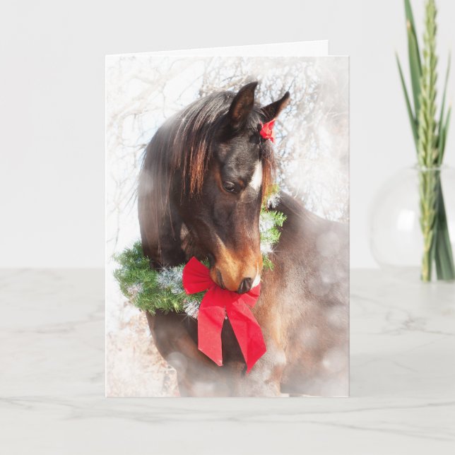Cartes Pour Fêtes Annuelles Cheval de Noël rêvé (Devant)