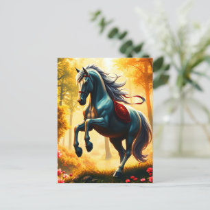 CARTES POUR FÊTES ANNUELLES CHEVAL EN ARGENT