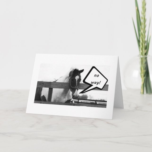 CARTES POUR FÊTES ANNUELLES CHEVAL EST HEUREUX "VOUS" ÉTIEZ MAL AVANT NOËL (Devant)