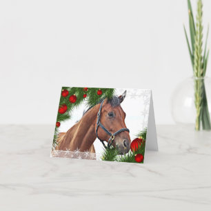 Cartes Pour Fêtes Annuelles Cheval Lover équestre mignon Pony Joyeux Noël