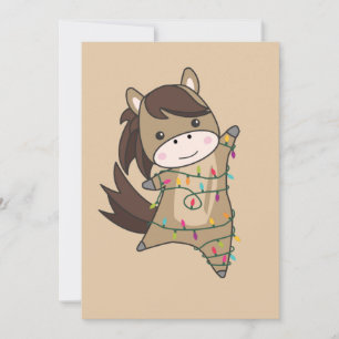 Cartes Pour Fêtes Annuelles Cheval Pony Noël Neige Hiver Animaux Chevaux Ho