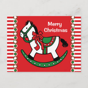 Cartes Pour Fêtes Annuelles Cheval Rocking de Noël Personnalisé