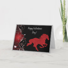 Cheval romantique et coeur Valentine