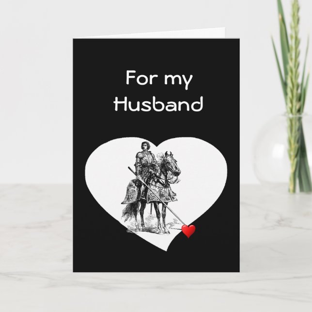 Cartes Pour Fêtes Annuelles Chevalier en Brillant Armor Mari Amour Valentine (Devant)