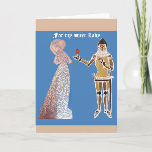 Cartes Pour Fêtes Annuelles Chevalier et dame romance du rose