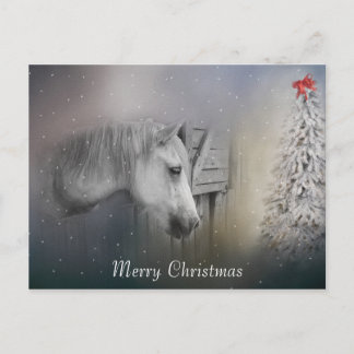 Cartes Pour Fêtes Annuelles Chevaux : Amateurs de Cheval Neige hiver Noël