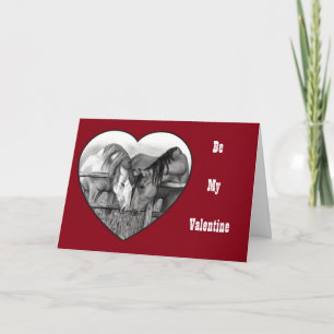 Cartes Pour Fêtes Annuelles Chevaux au crayon : Amour : Valentine : Sens du ch