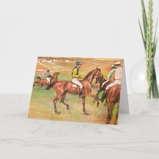 Cartes Pour Fêtes Annuelles Chevaux de course, célèbre peinture d'Edgar Degas  (Devant)