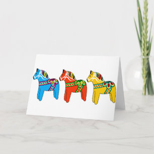 Cartes Pour Fêtes Annuelles Chevaux de Dala suédois