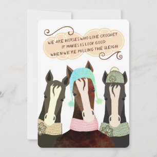 Cartes Pour Fêtes Annuelles Chevaux de poésie Noël fait main crochet casquette