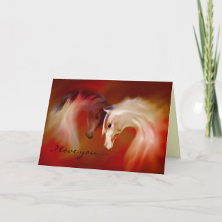 Cartes Pour Fêtes Annuelles "Chevaux de verre, l'amour de la Saint Valentin" ~