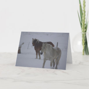 Cartes Pour Fêtes Annuelles Chevaux d'hiver