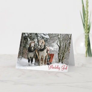 Cartes Pour Fêtes Annuelles Chevaux et Sleigh dans Noël du danois d'hiver
