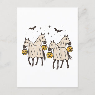 Cartes Pour Fêtes Annuelles Chevaux fantômes mignons Halloween Trick or Treat 