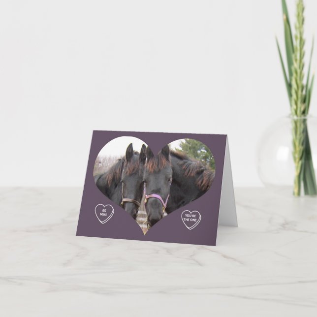 CARTES POUR FÊTES ANNUELLES CHEVAUX JUMEAUX VALENTINE (Devant)