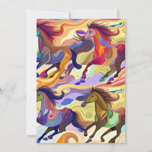 Cartes Pour Fêtes Annuelles Chevaux sauvages