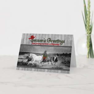 Cartes Pour Fêtes Annuelles Chevaux sauvages Occident Thème personnalisé Noël
