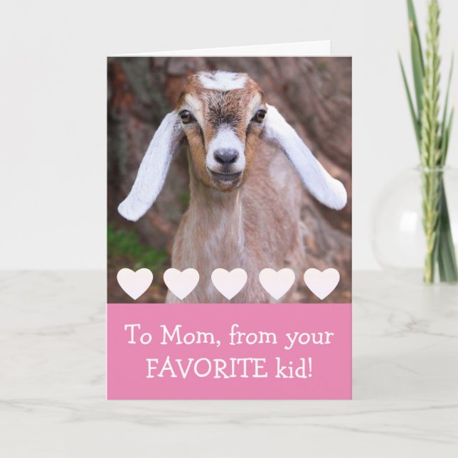Cartes Pour Fêtes Annuelles Chèvre de bébé "À maman" Saint-Valentin (Devant)